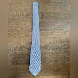 Armani Collezioni Blue and White Patterned Silk Tie LIKE NEW Designer ✨